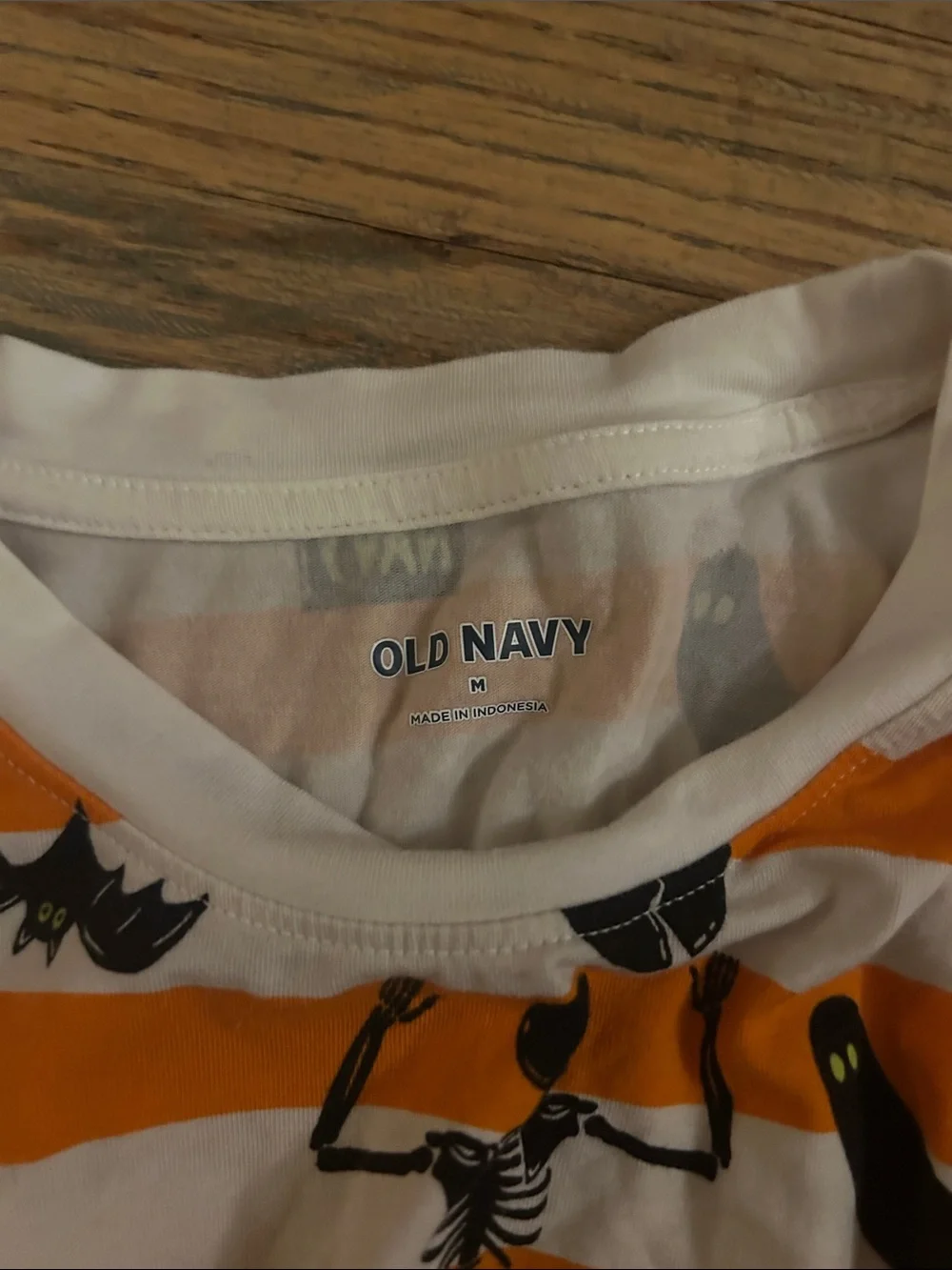 Old Navy Orange and White Striped Halloween Pajama Set
